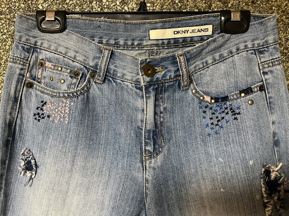 DKNY Jeans 빈티지 패치워크 디스트레스드 플레어 데님 팬츠 상품이미지3