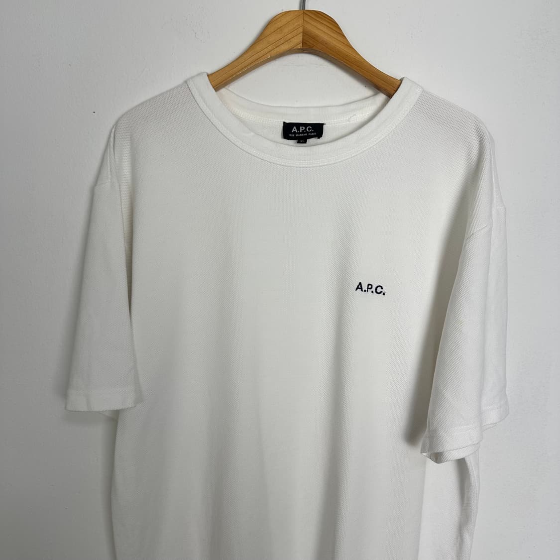 APC 아페쎄 로고자수 코튼 반팔 티셔츠 (XL) 국내매장판 J9 상품이미지2