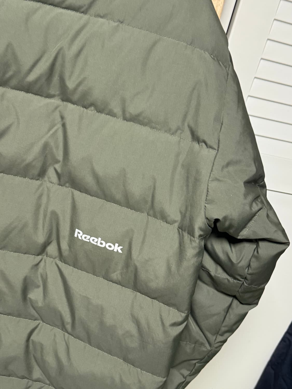 리복 00s 카키 푸퍼 반집업 아노락 패딩 자켓 상품이미지6