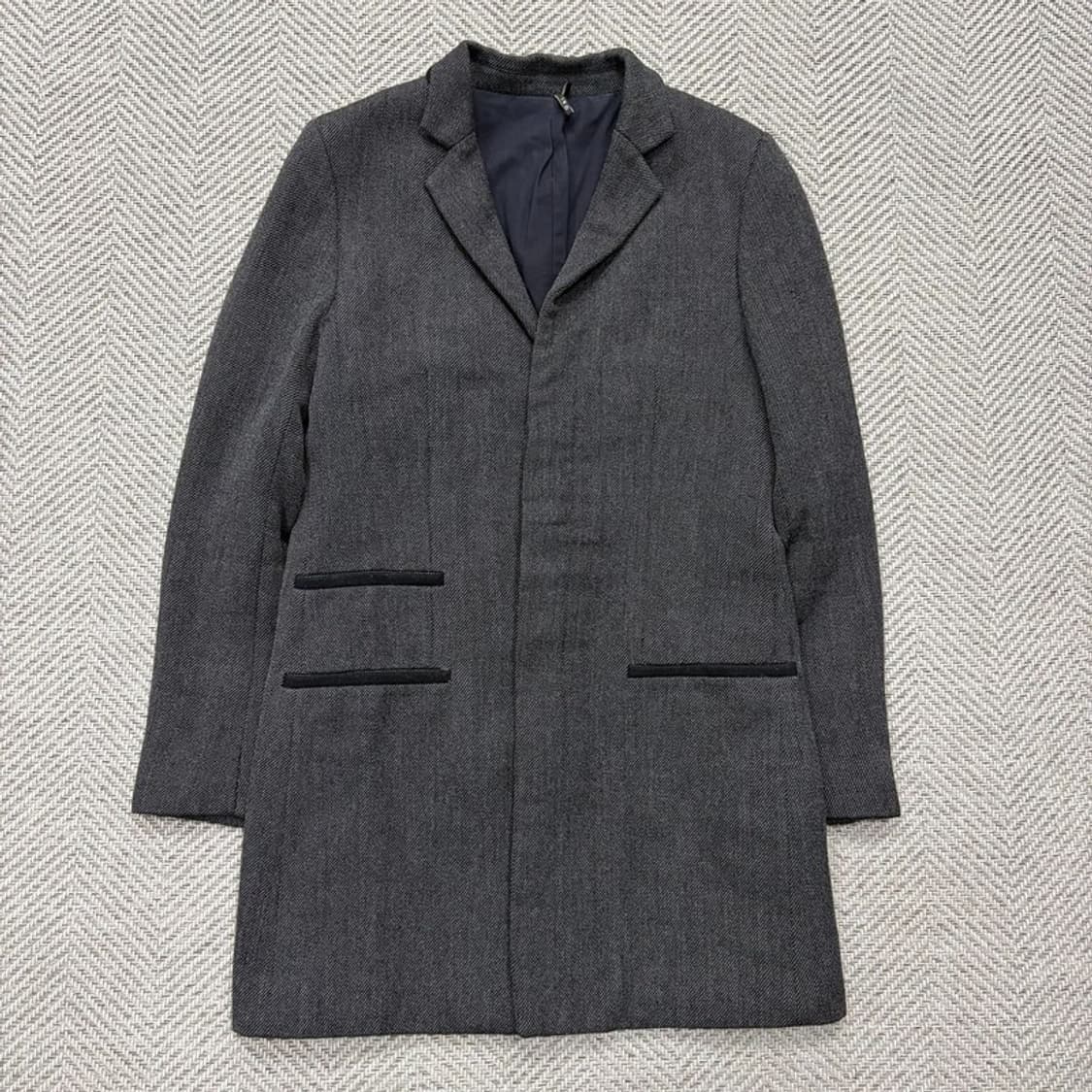 이로 울 코튼 싱글 코트 v1935 상품이미지1