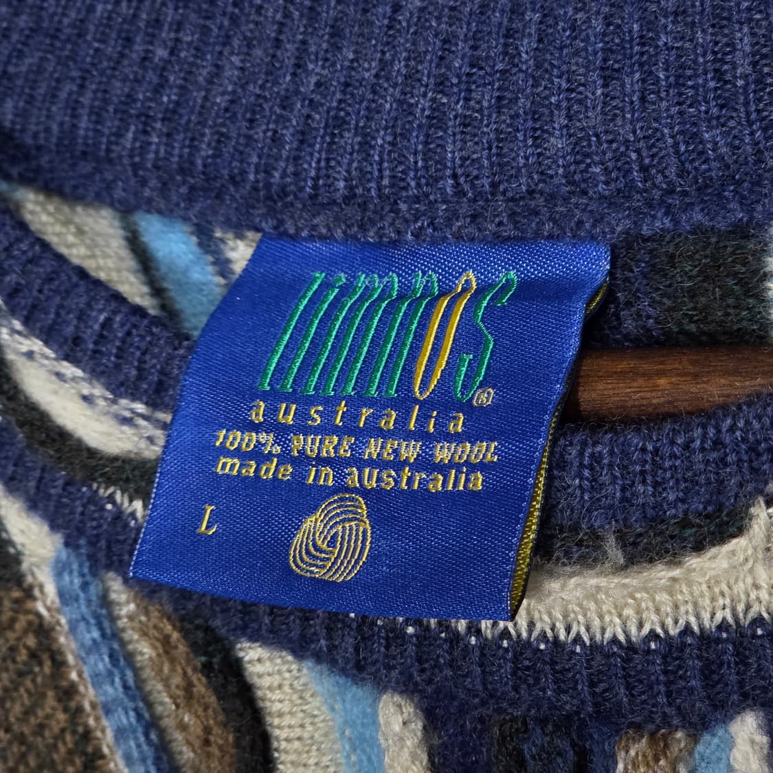 림노스 오스트레일리아 블루 배색 케이블 니트 상품이미지8