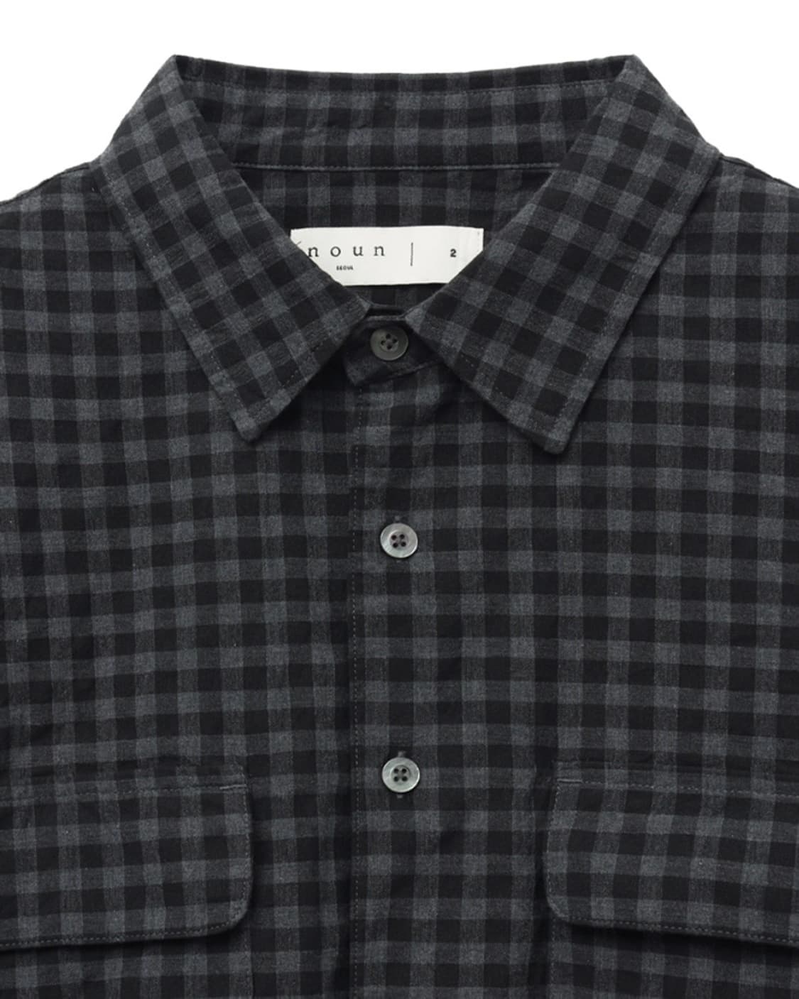 노운 크롭 체크 셔츠 자켓 상품이미지6