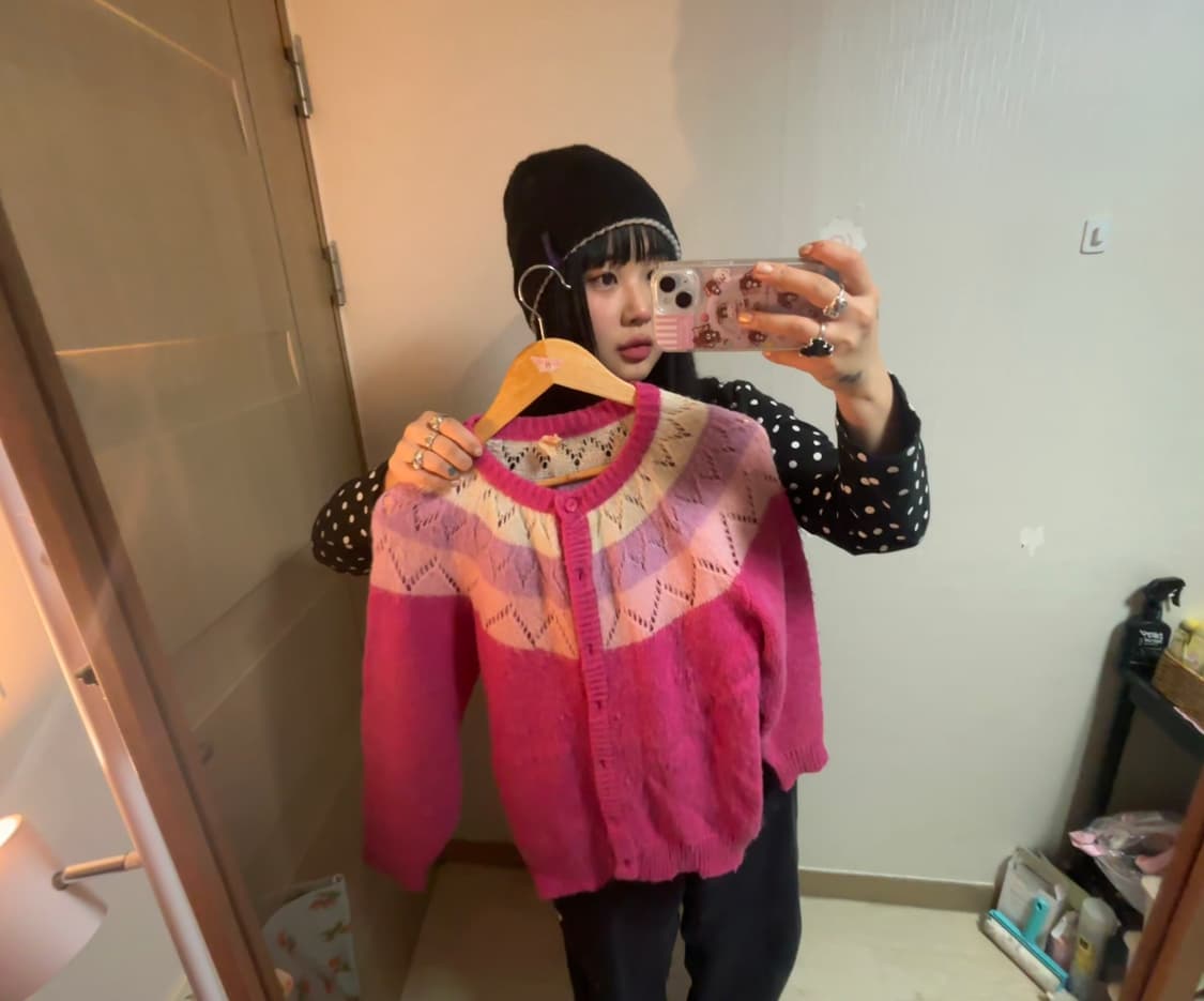 핑크 가디건 상품이미지1