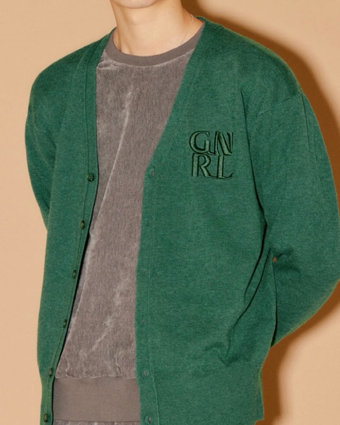 제너럴아이디어 그린 가디건 상품이미지2