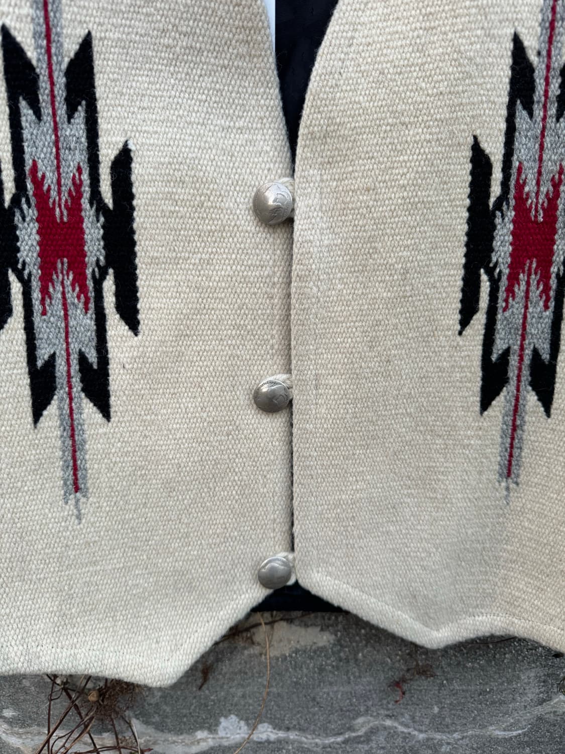 센티넬라 빈티지 핸드 우븐 울 오르테가 치마요 베스트 조끼 나바호 상품이미지6