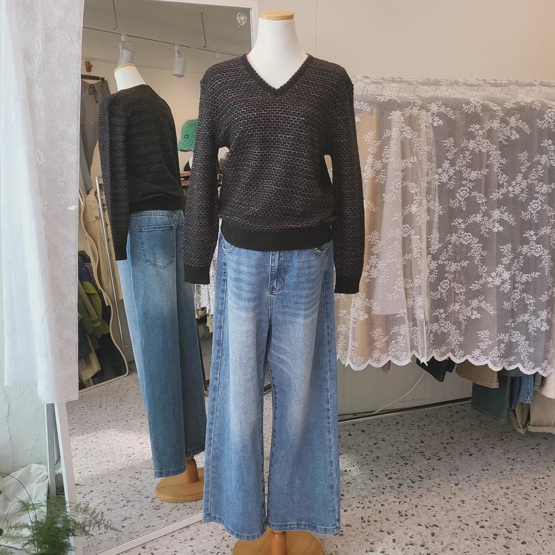 Pearlpear 멀티컬러 브이넥 니트 상품이미지3