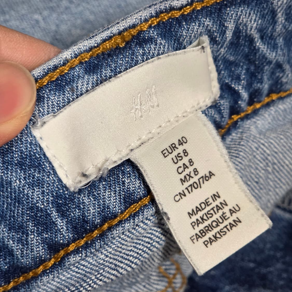 h&m 연청 데님 와이드 팬츠 상품이미지7