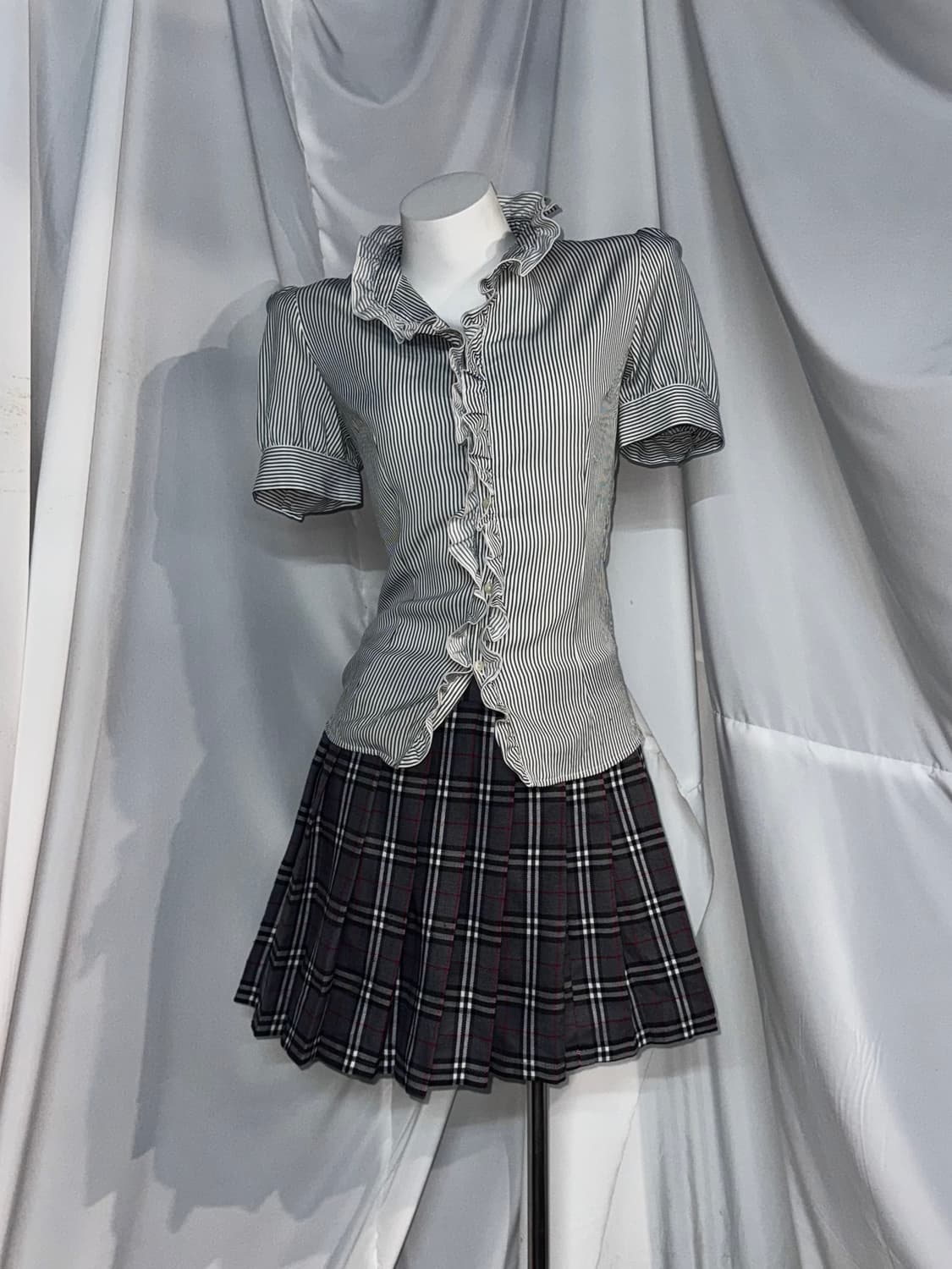 차콜 빈티지 니혼진 프레피 코디세트  상품이미지3