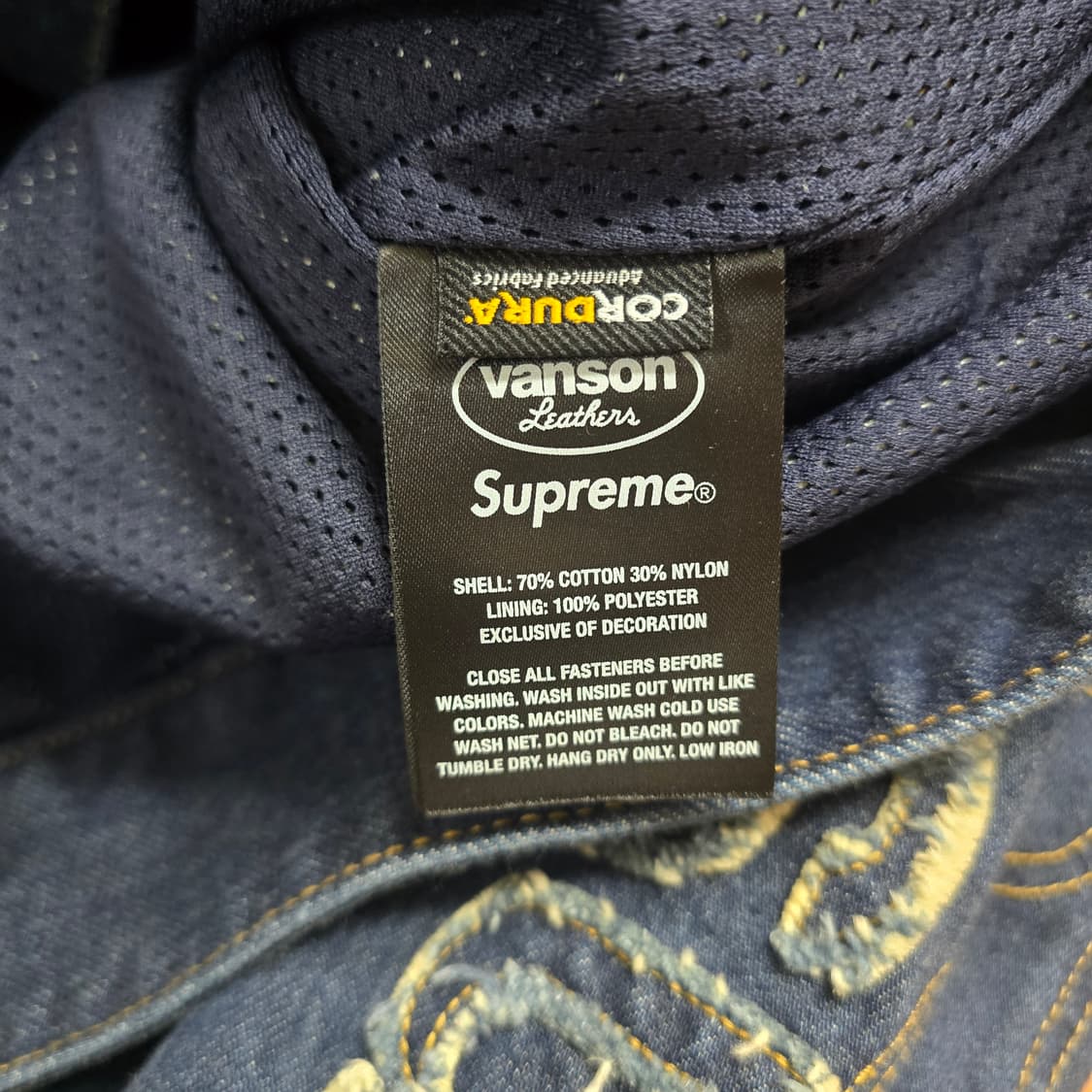 (L) 슈프림 x 밴슨 데님 자켓 블루 상품이미지6