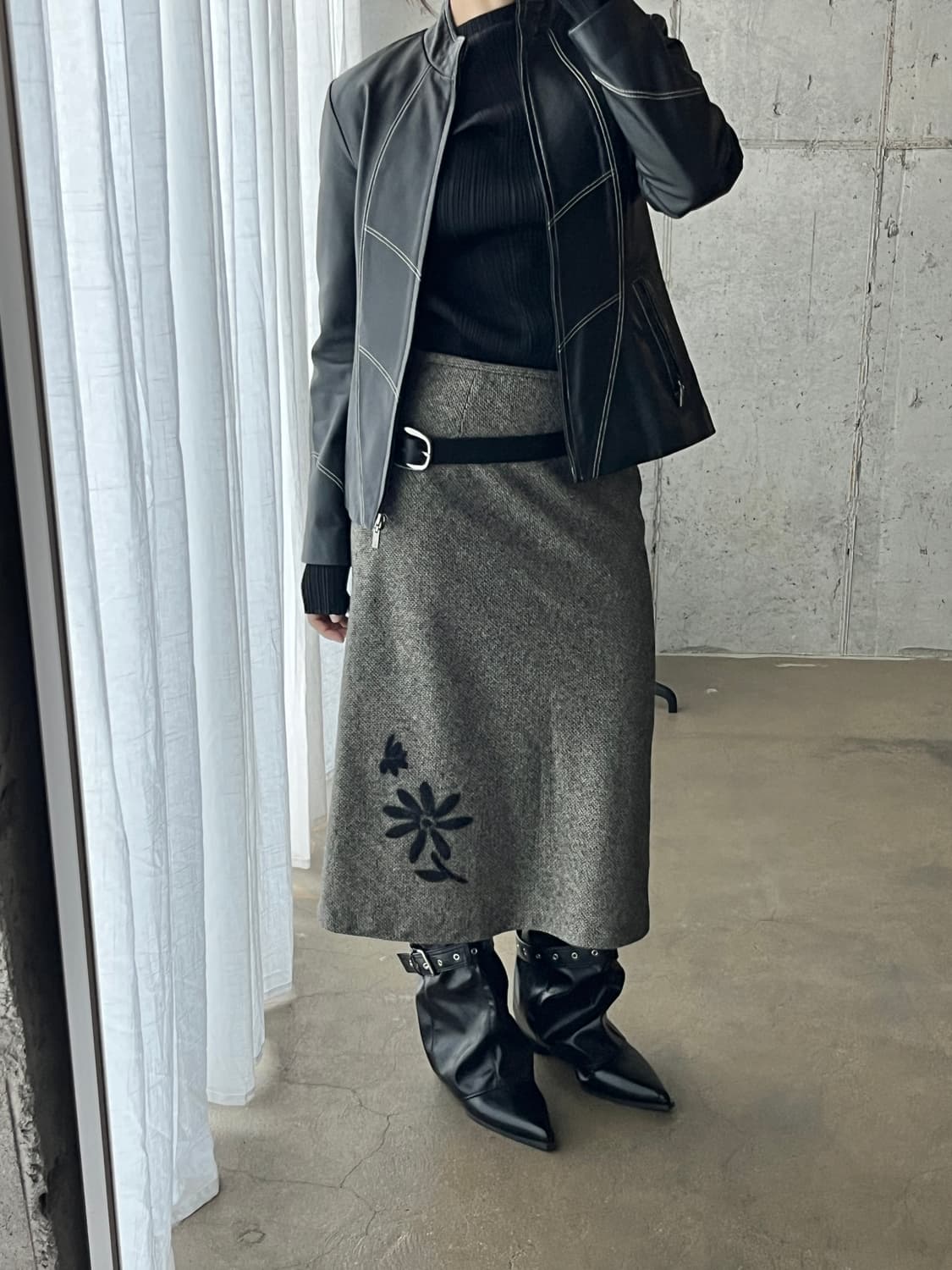 Pierre Cardin 피에르가르뎅 스티치 양가죽자켓 상품이미지3