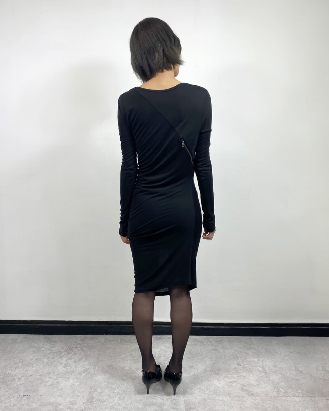 알렉산더 맥퀸 지퍼 디테일 드레이프 원피스 상품이미지2