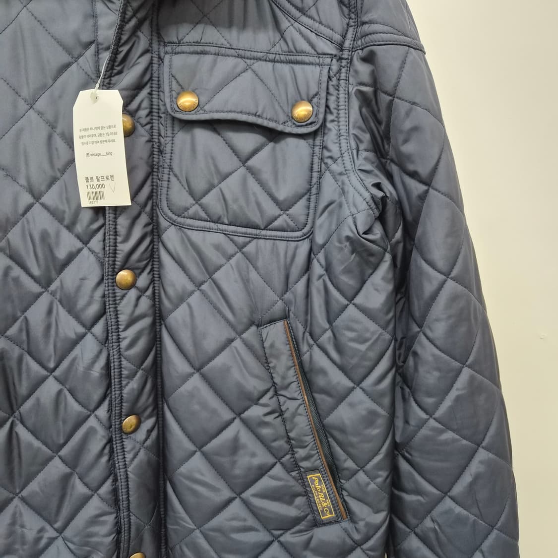 폴로 랄프로렌 네이비 퀼팅 자켓 남성 M 상품이미지2