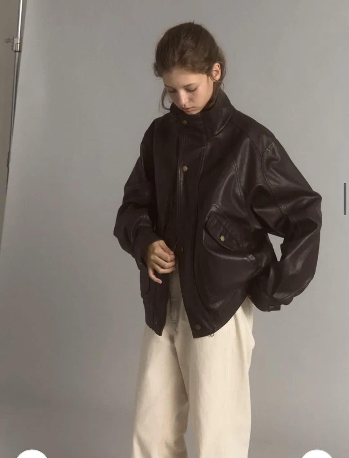 레스아뜰리에 오보 캐주얼 레더블루종 브라운 상품이미지1