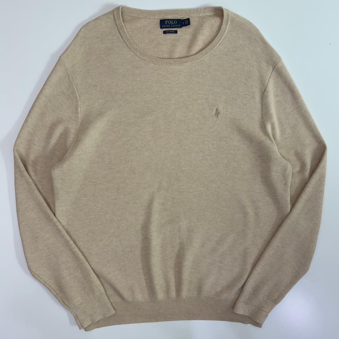 Polo 폴로 랄프로렌 신형 베이지 코튼 라운드 니트 상품이미지1