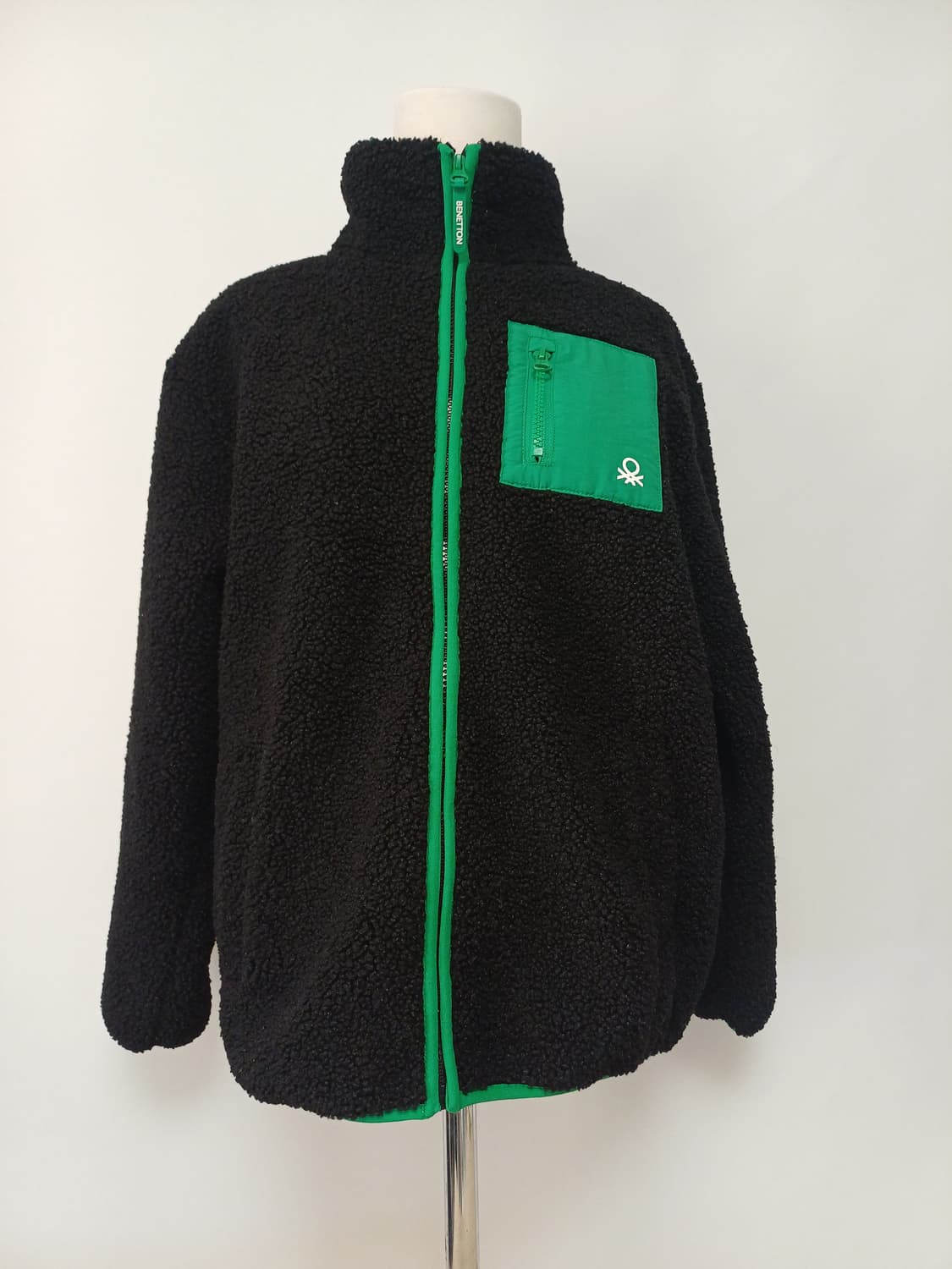 베네통 키즈 플리스 150 (성인여성 44~55 추천 / 켈리그린 배색) 상품이미지1