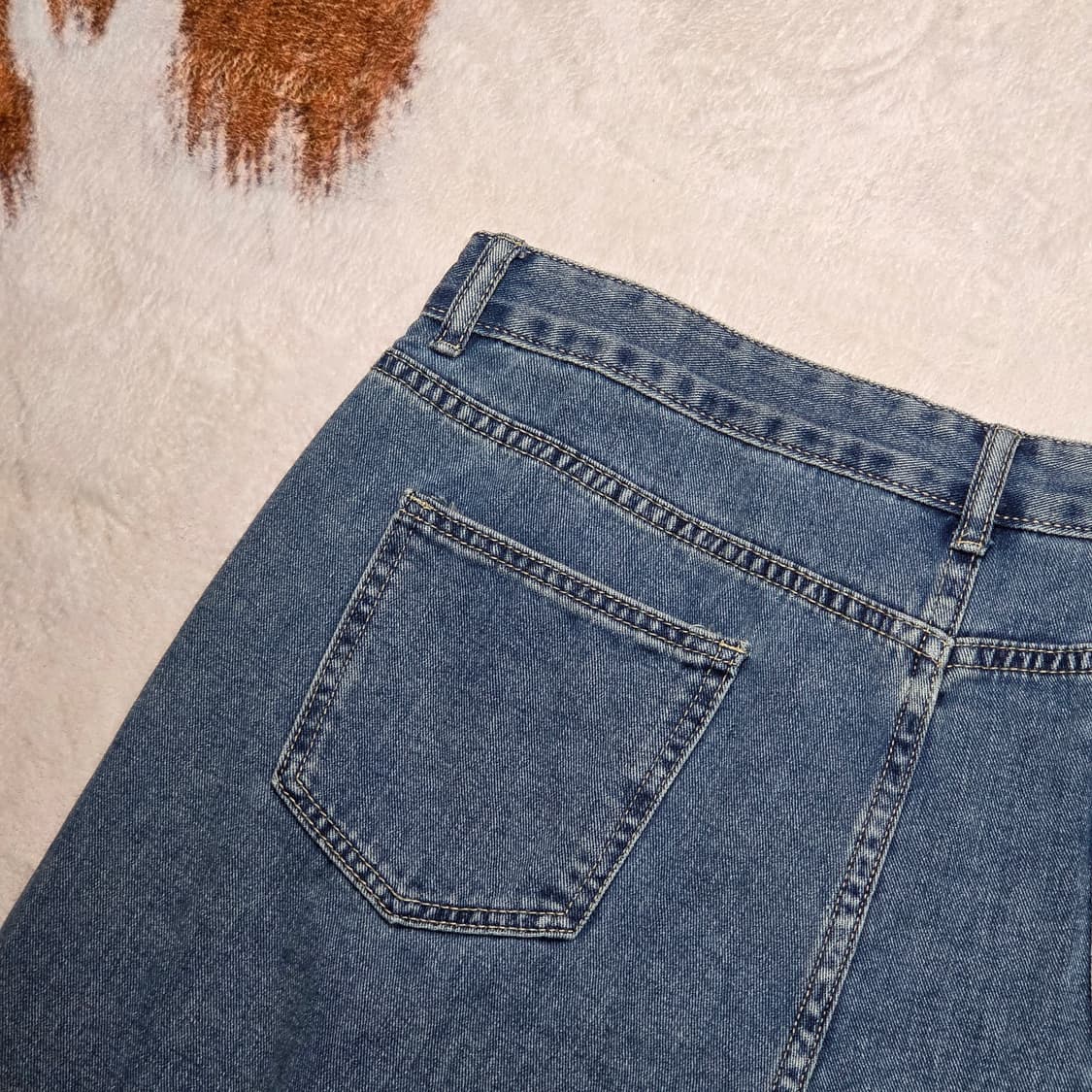 빈티지 중청 오버 와이드 데님 팬츠 상품이미지5