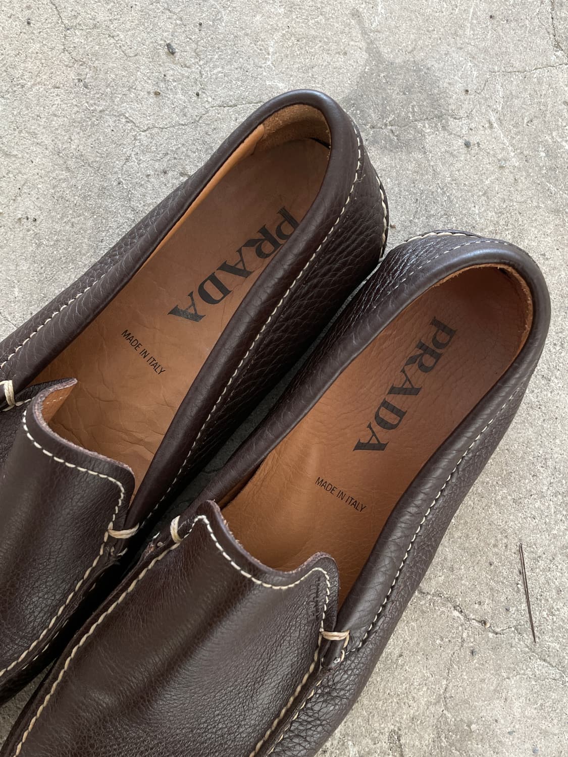 Prada Calf Skin Brown Driving Loafers 상품이미지8
