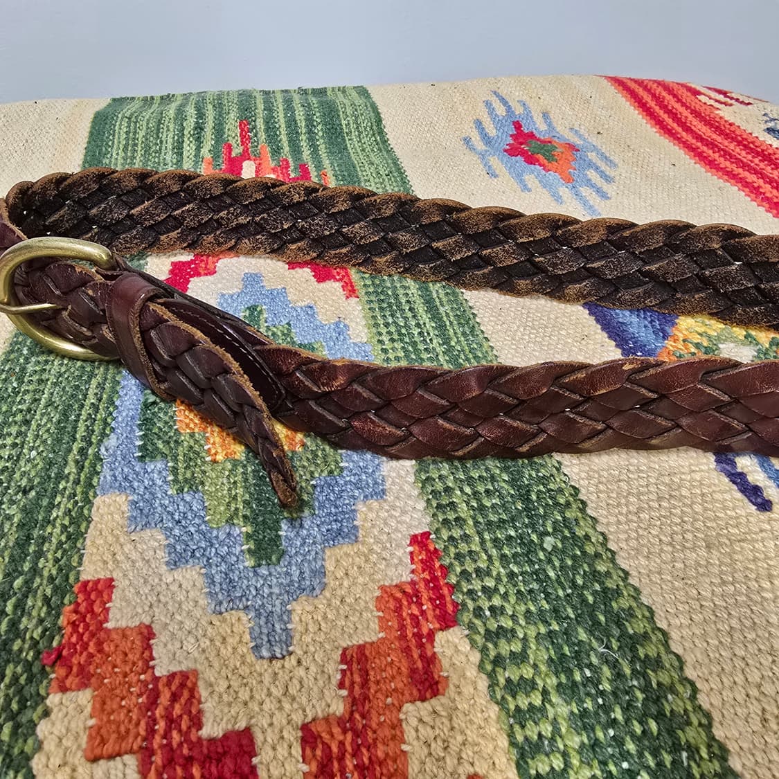 90s LL Bean 황동버클 가죽우븐벨트 29 상품이미지3