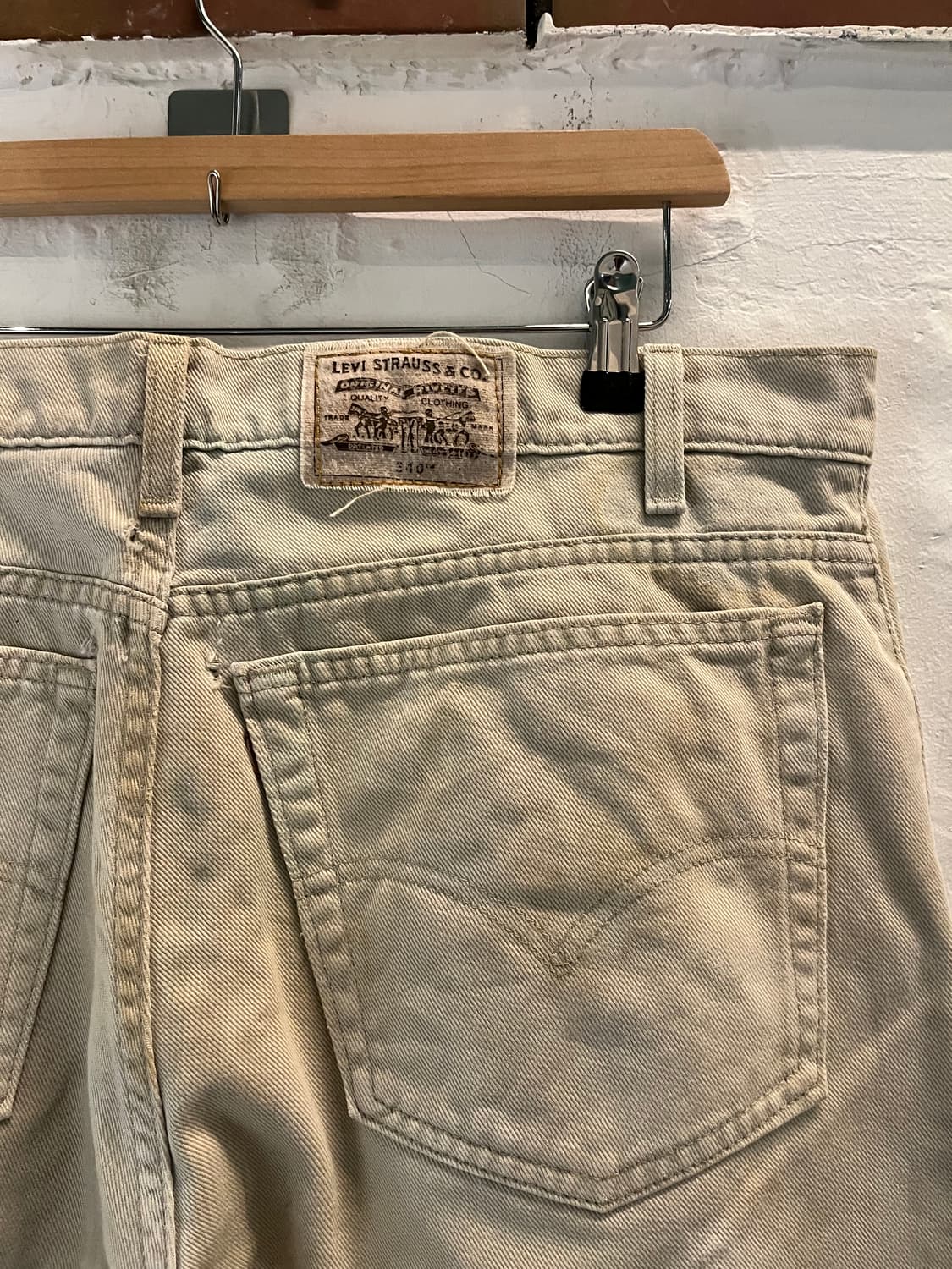 Levis 540 USA 베이지 스트레이트 릴랙스드 진 38x30 상품이미지5