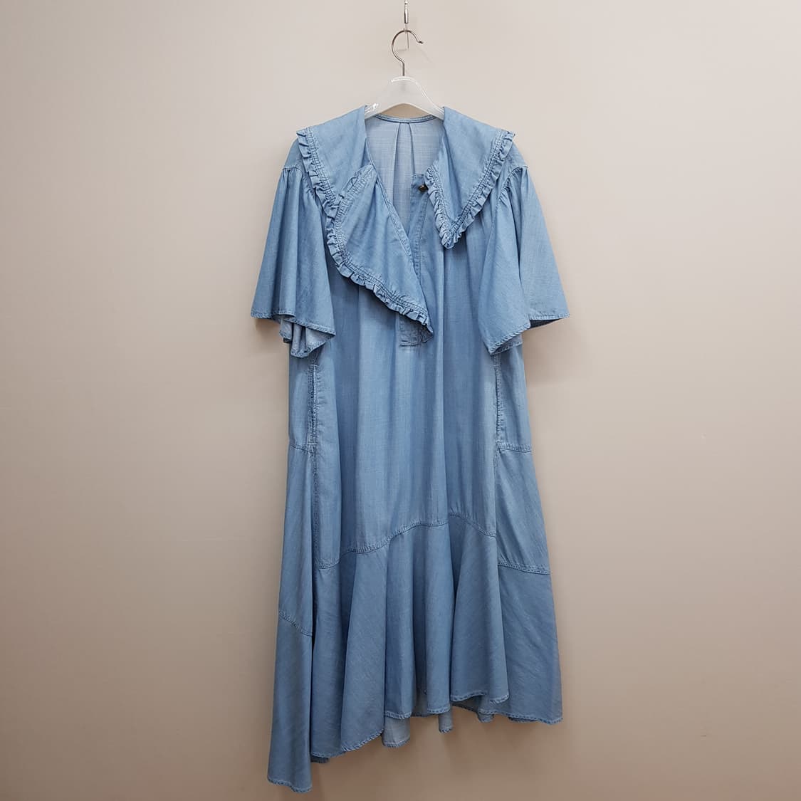 한섬 시스템 2021 언밸런스 카라 데님 롱 원피스 82-94-160 상품이미지2