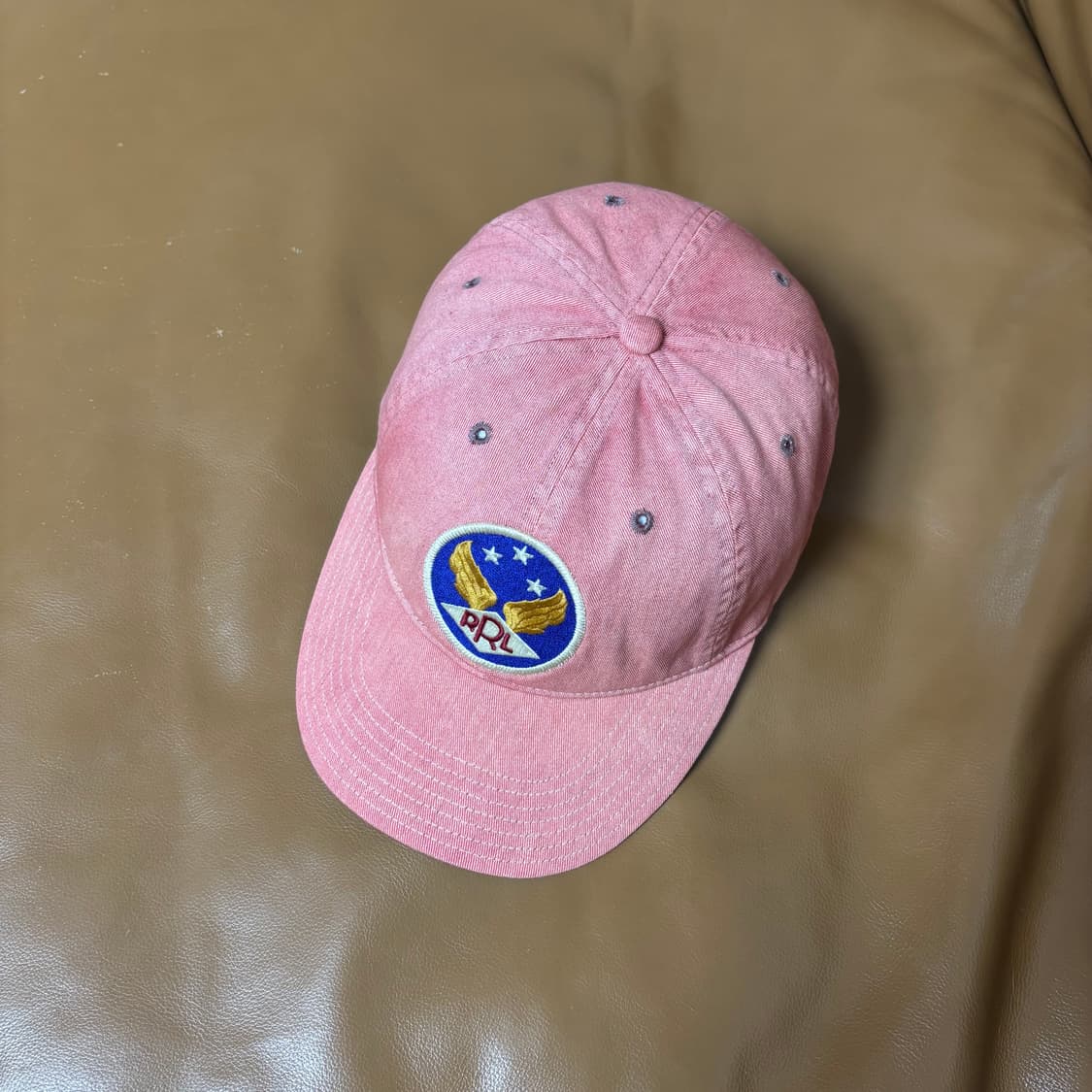 RRL 더블알엘 랄프로렌 폴로 윙로고 6패널 볼캡 모자 워시드 레드 상품이미지5