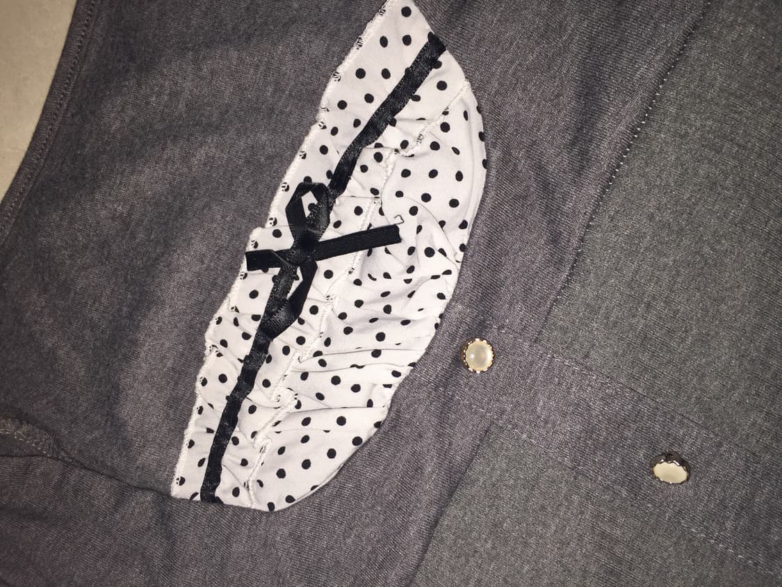 도트 리본 프릴 큐빅 티셔츠 핀터깔 y2k 쿠앤크 딸기부티크 빈티지 상품이미지3