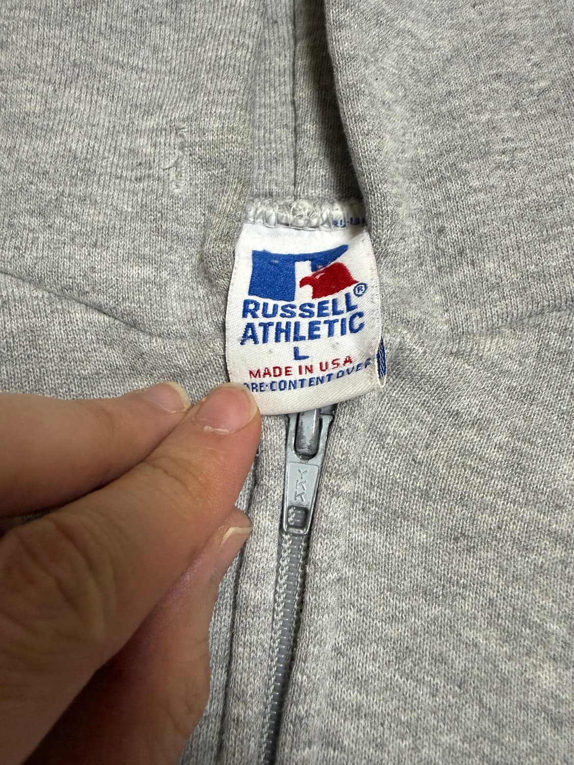 빈티지 러셀 후드집업 멜란지 그레이 상품이미지2