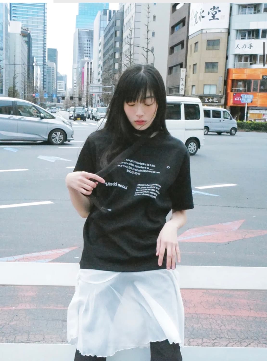 미세키서울 Sheer layered wrap skirt WHITE 상품이미지1