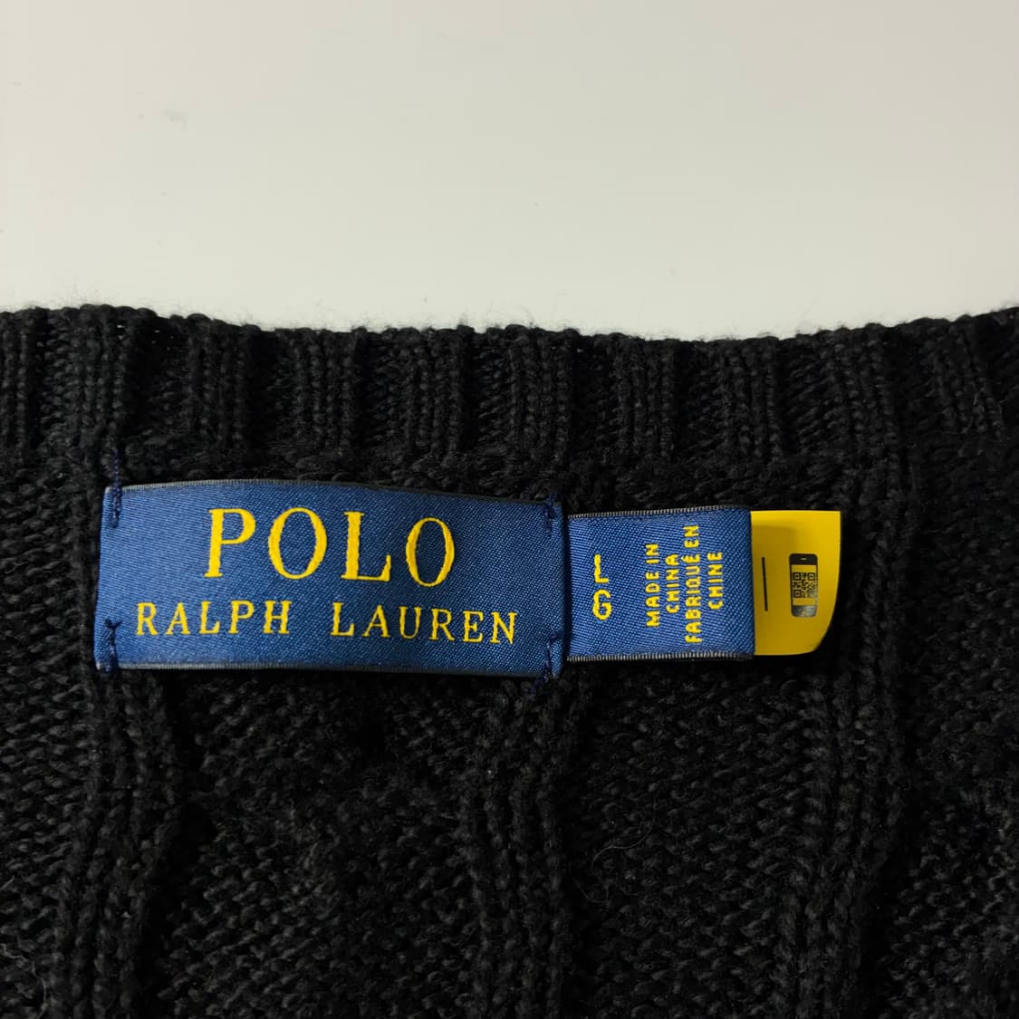 Polo  폴로 랄프로렌 신형 자수 코튼 블랙 꽈배기 니트  상품이미지4