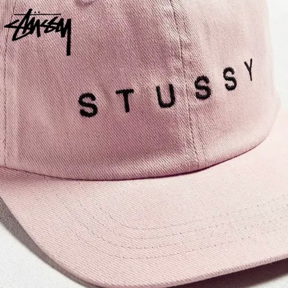 [정품] STUSSY 스투시 텍스트 로고자수 비비드핑크컬러 빈티지 볼캡 상품이미지2