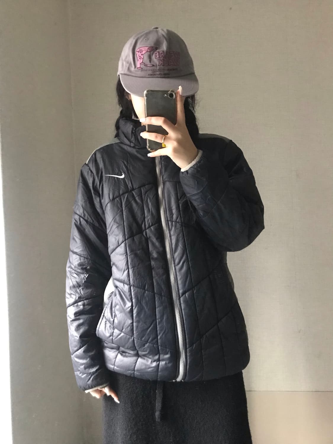 나이키 블랙 카키 패딩 상품이미지1