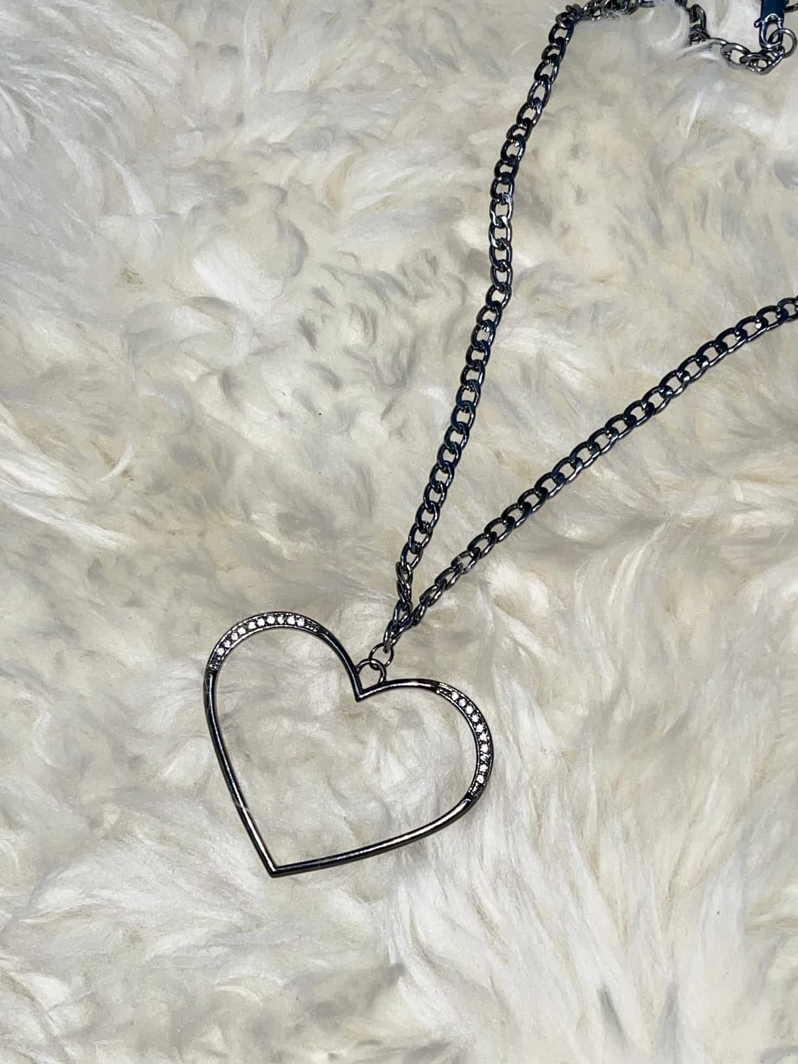 볼드 하트 큐빅 네크리스 상품이미지2