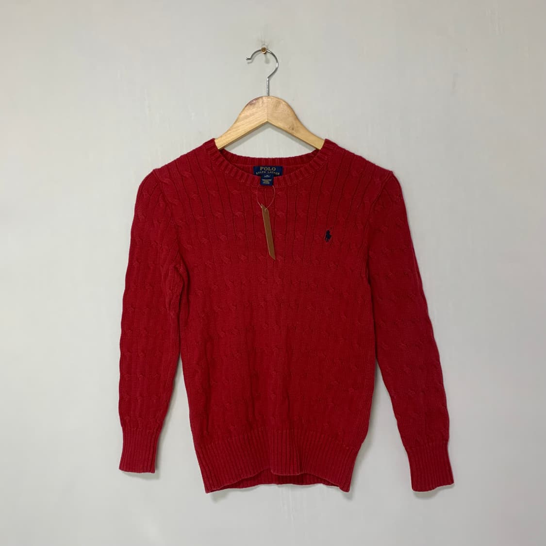 폴로 랄프로렌 레드 케이블 니트 키즈 M 여성 S 빈티지 스웨터 상품이미지1