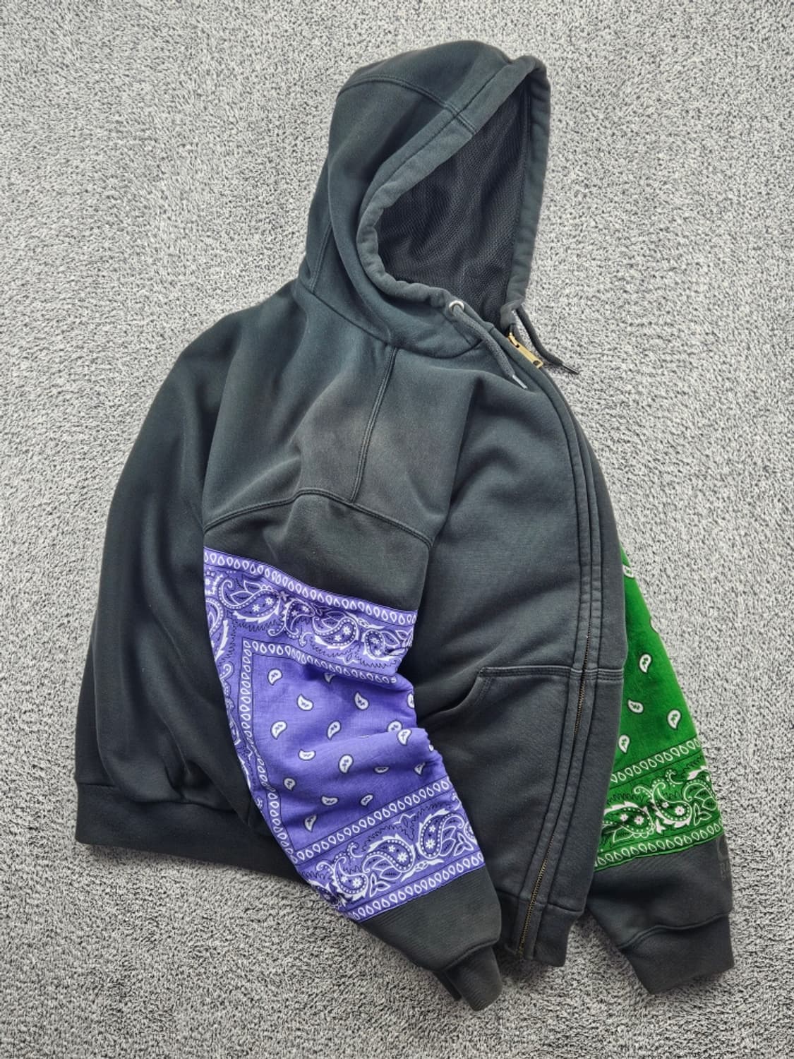 칼하트 페이즐리 반다나 커스텀 스웻 후드 집업 ( M ) / 11486 상품이미지4