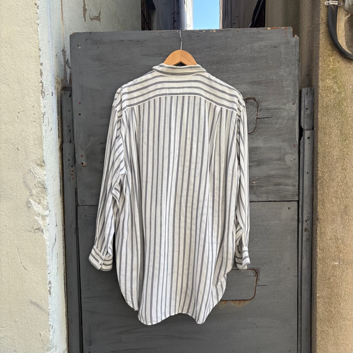 90s 꼼데가르송 robe de chambre 실키 블랙 스트라이프 셔츠 상품이미지6