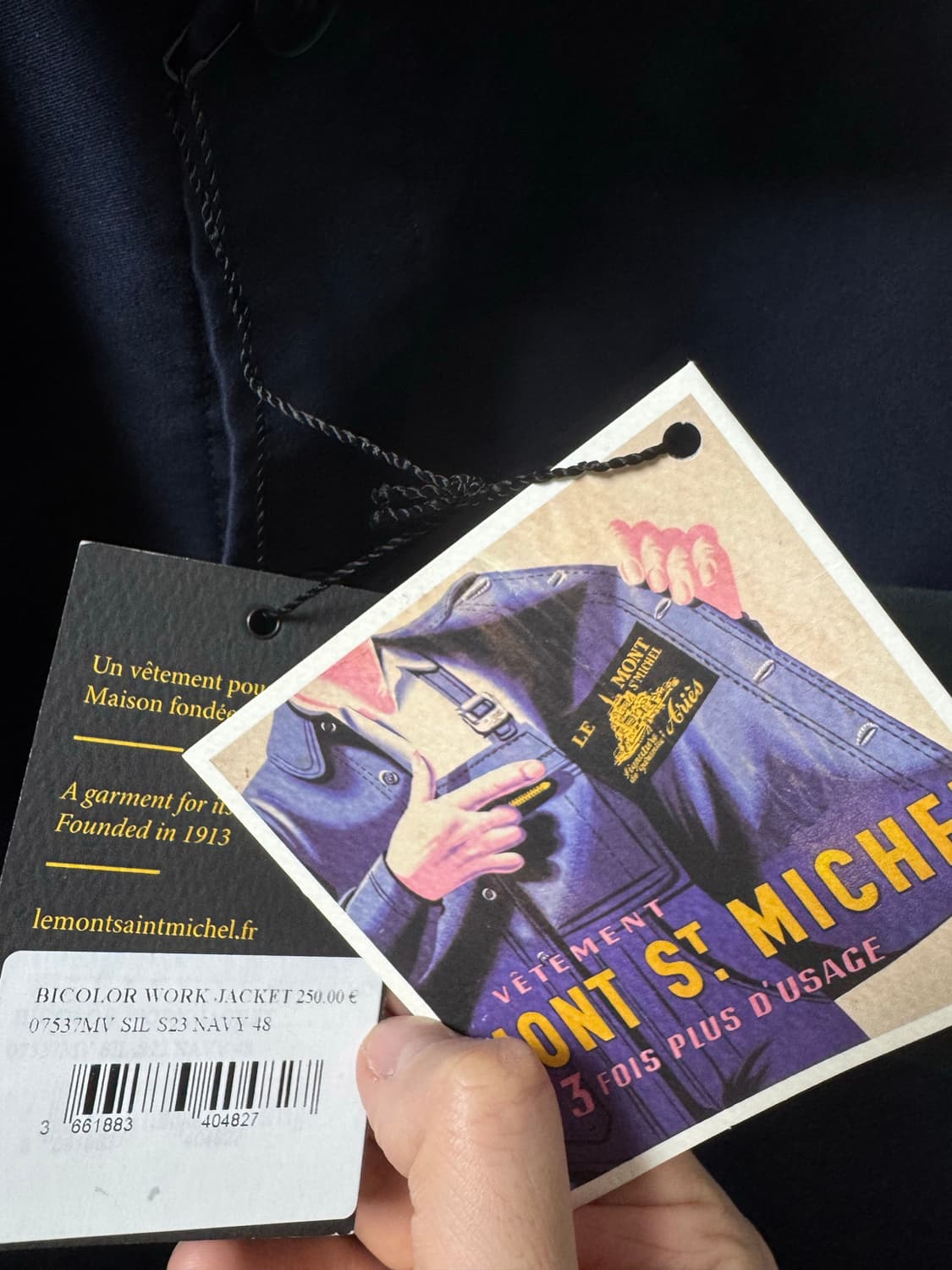 르몽생미셸 워크 자켓 네이비 48 몰스킨 프렌치워크자켓 베트라 르라부어 상품이미지4