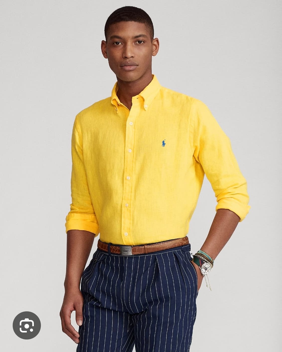 (25년) 폴로 랄프로렌 옐로우 린넨 셔츠 매장정품  M 상품이미지1