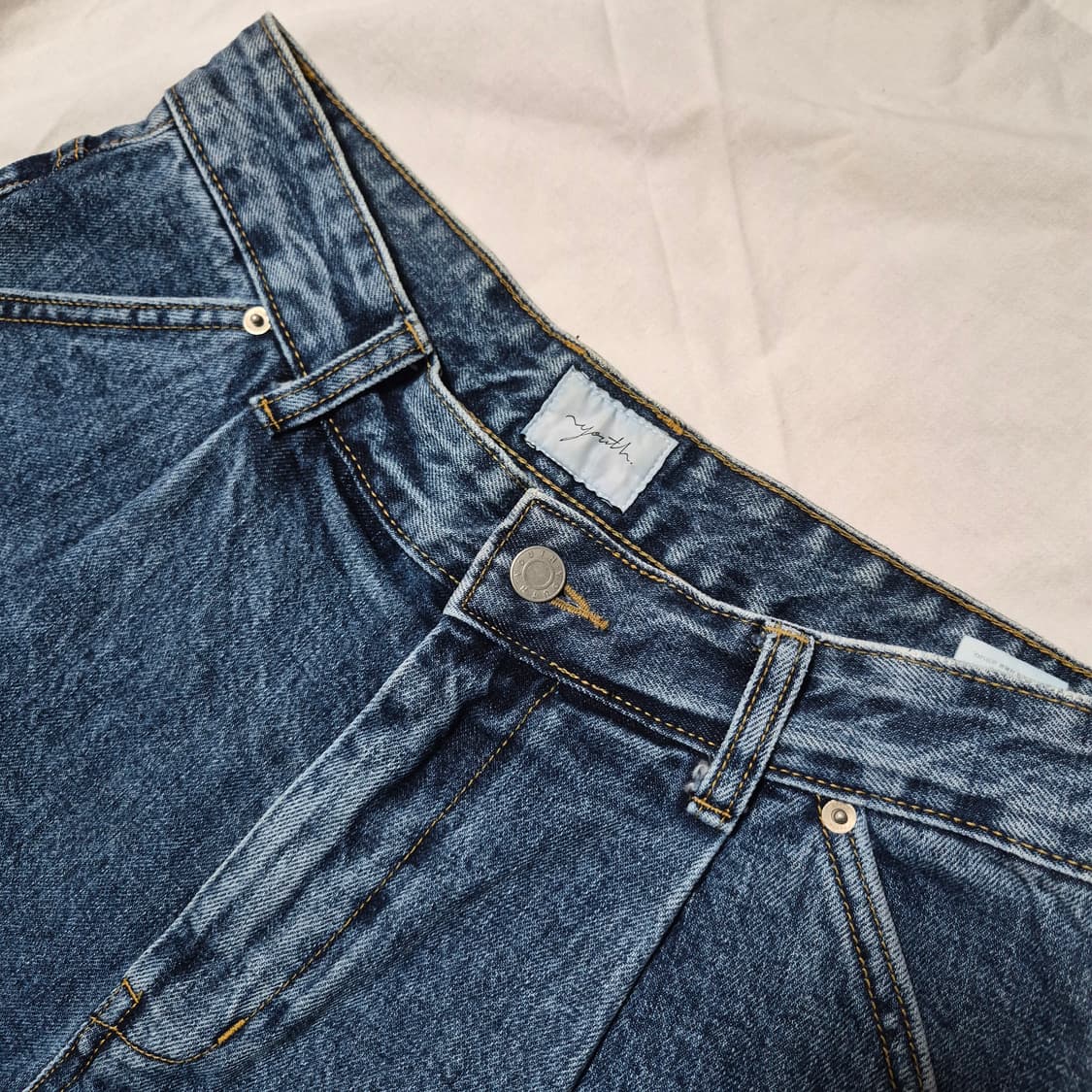 (S) 유스 youth 스트럭쳐 와이드 데님 팬츠 W30 L30 상품이미지1