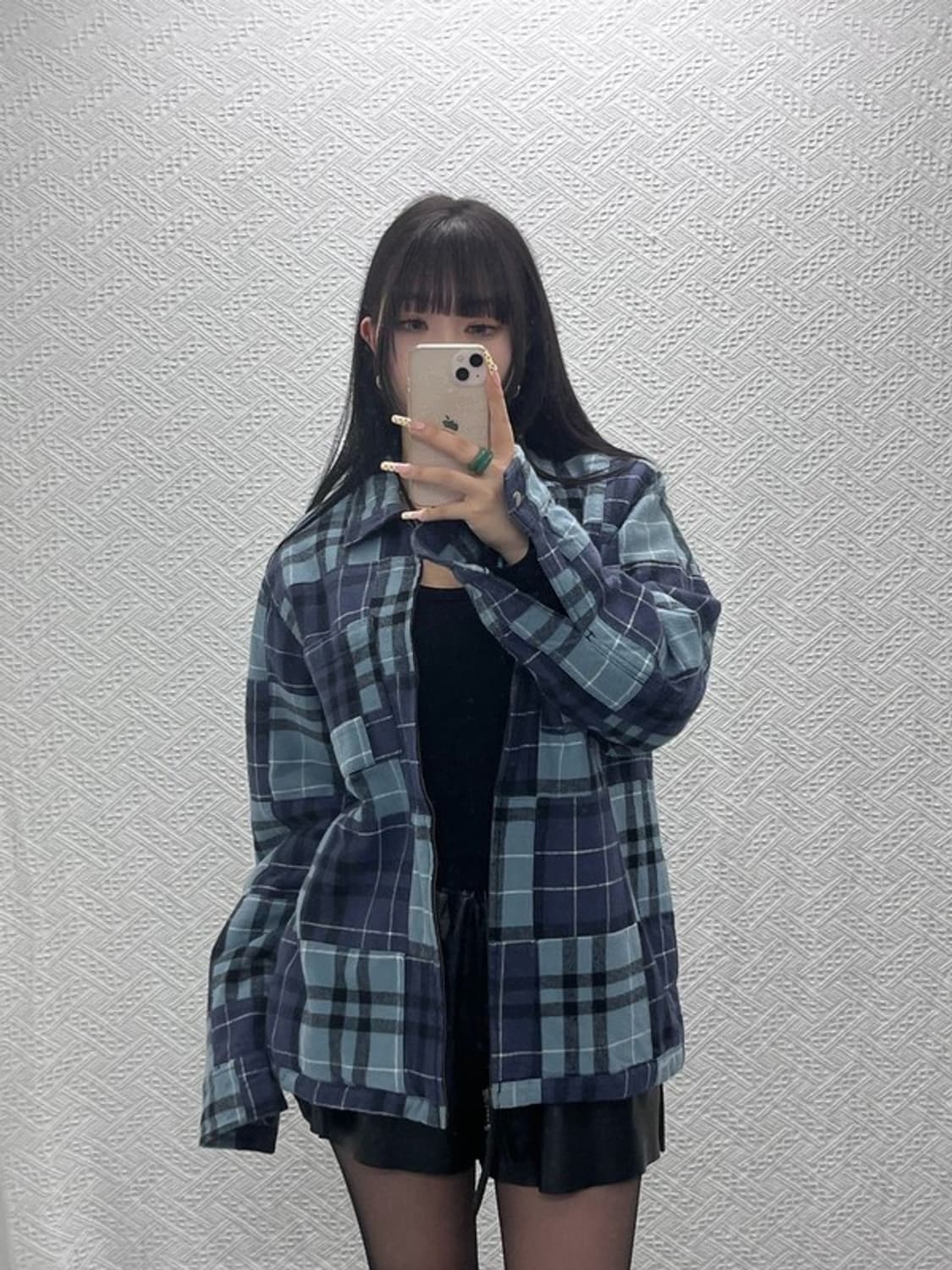 오베이 올드스쿨 캐주얼 빈티지 격자 체크 자켓 M C09908 상품이미지1