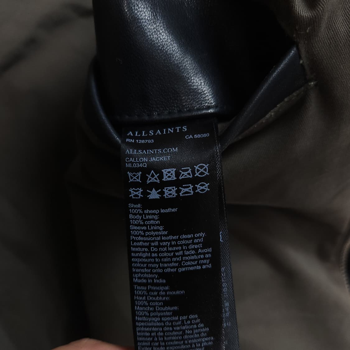 [S] 올세인츠 양가죽 CALLON 자켓 (~95) 상품이미지10
