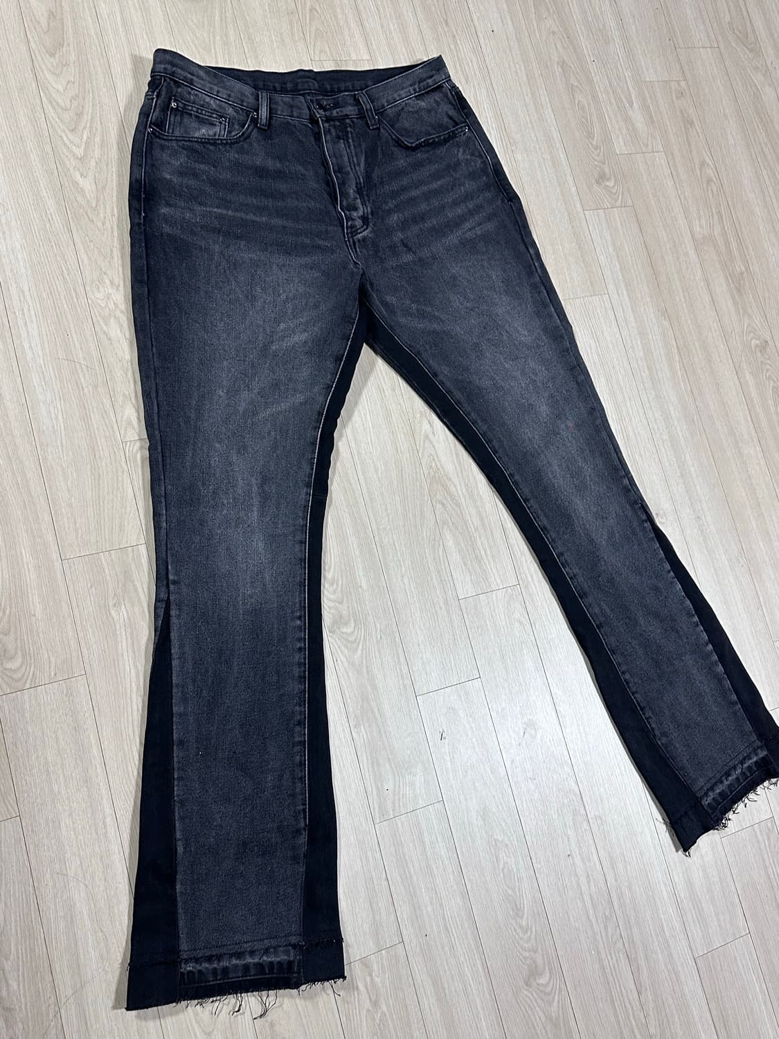 MNML 미니멀 페이디드 블랙 플레어 데님 팬츠 34 상품이미지2