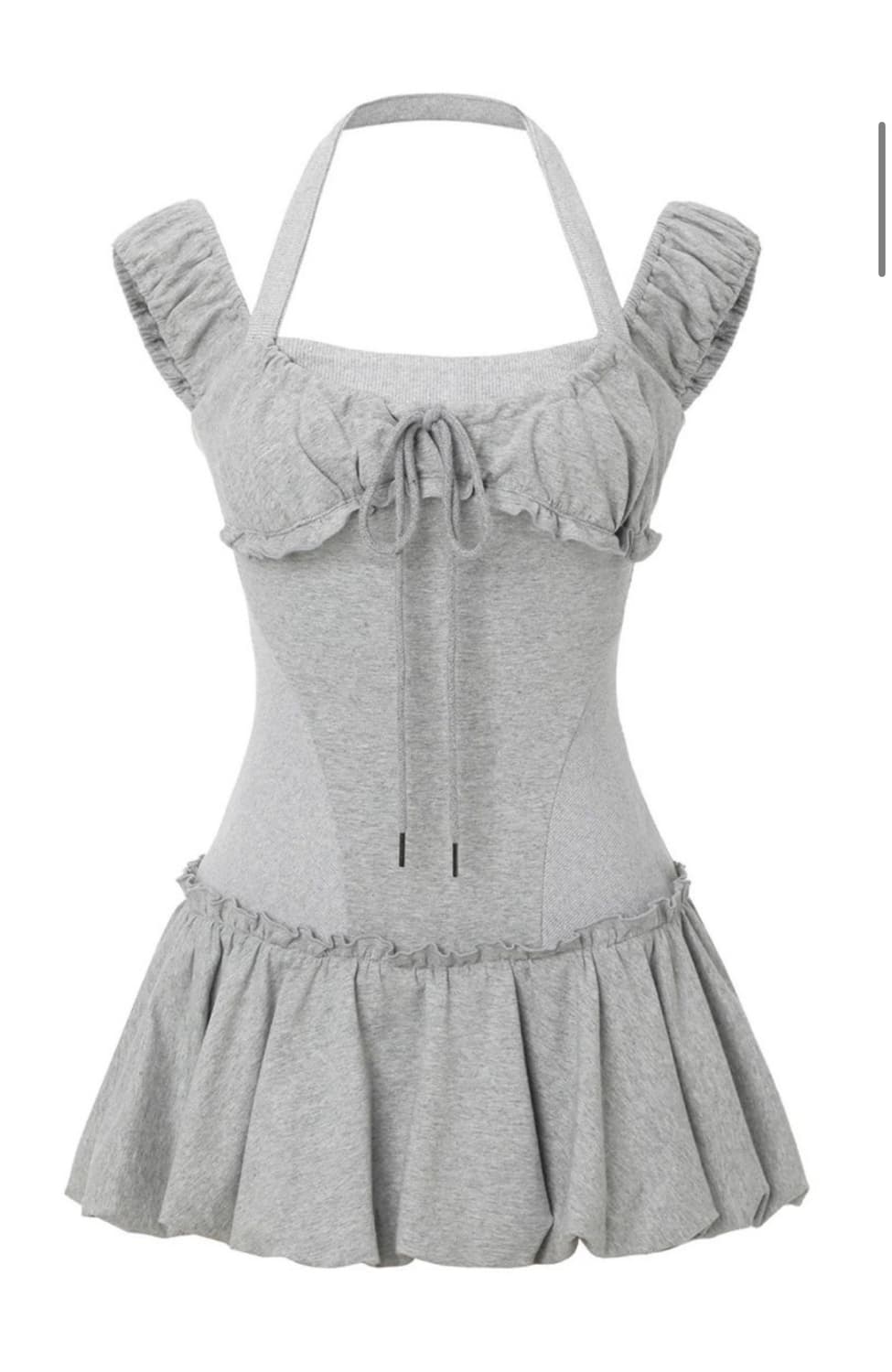 쓰리타임즈 앤 홀터 원피스 그레이 상품이미지1
