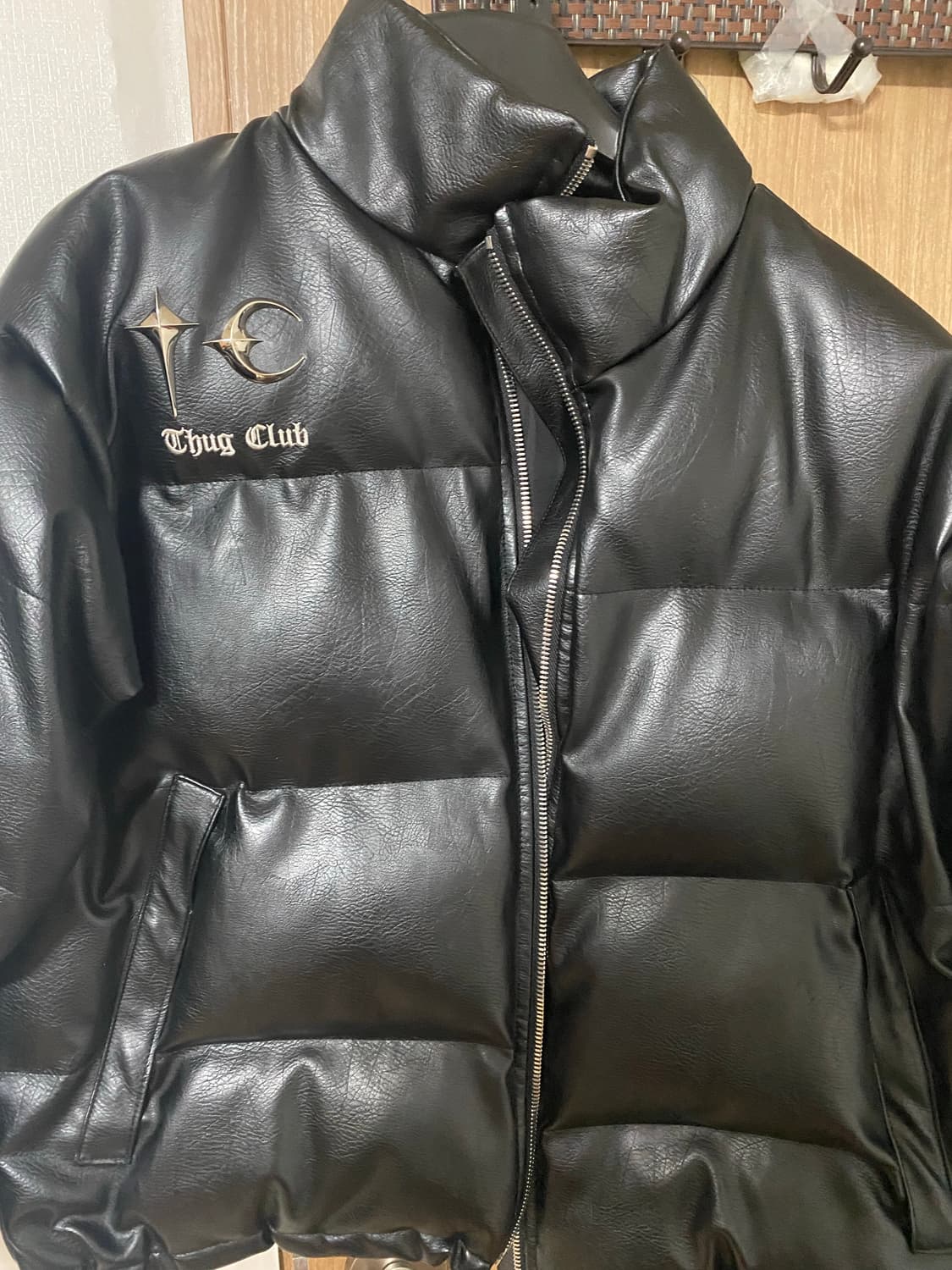 떠그클럽 레더 퍼퍼 자켓 블랙 2 상품이미지1