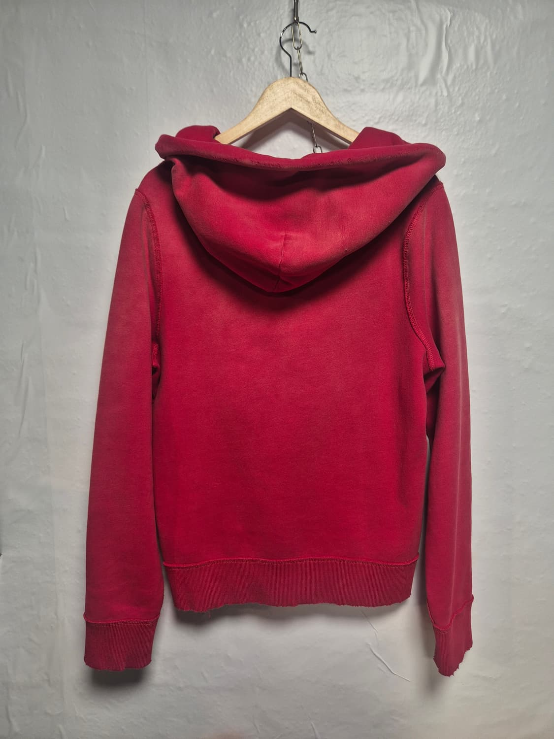 아베크롬비 Y2K 올드스쿨 레드 반집업 후드티 L사이즈(상태A급) 상품이미지8