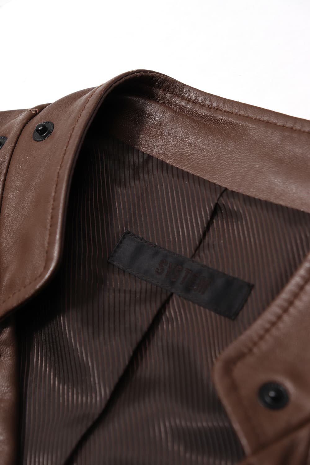 SYSTEM 모카무스 더블 라이더 쉽스킨 가죽 재킷 women S 상품이미지5