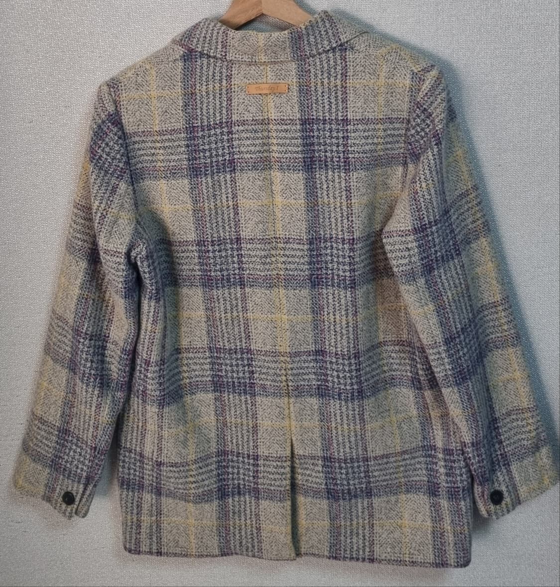 S ) 써스데이아일랜드 체크 울혼방 자켓 상품이미지2