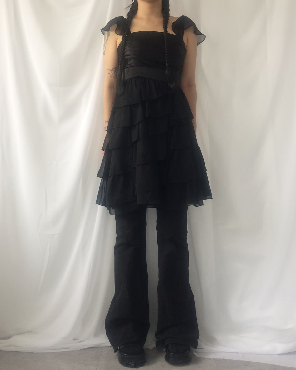 Unbalanced layer point sleeveless one pi 상품이미지1
