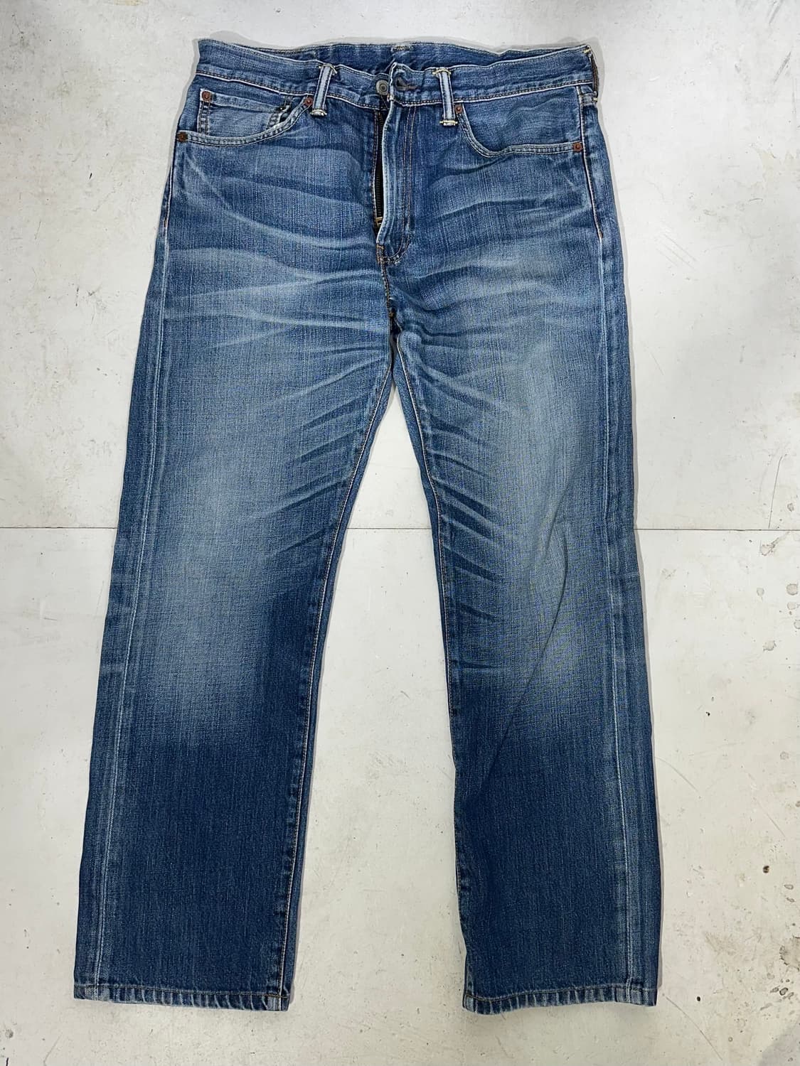 리바이스 505 중청 와이드 데님 청바지 32 상품이미지4