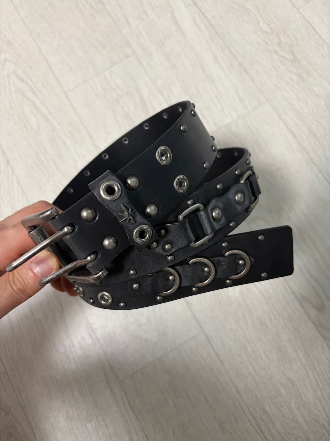 베이컨트 아카이브 블렌하임 더블 스터드 벨트 블랙 상품이미지3