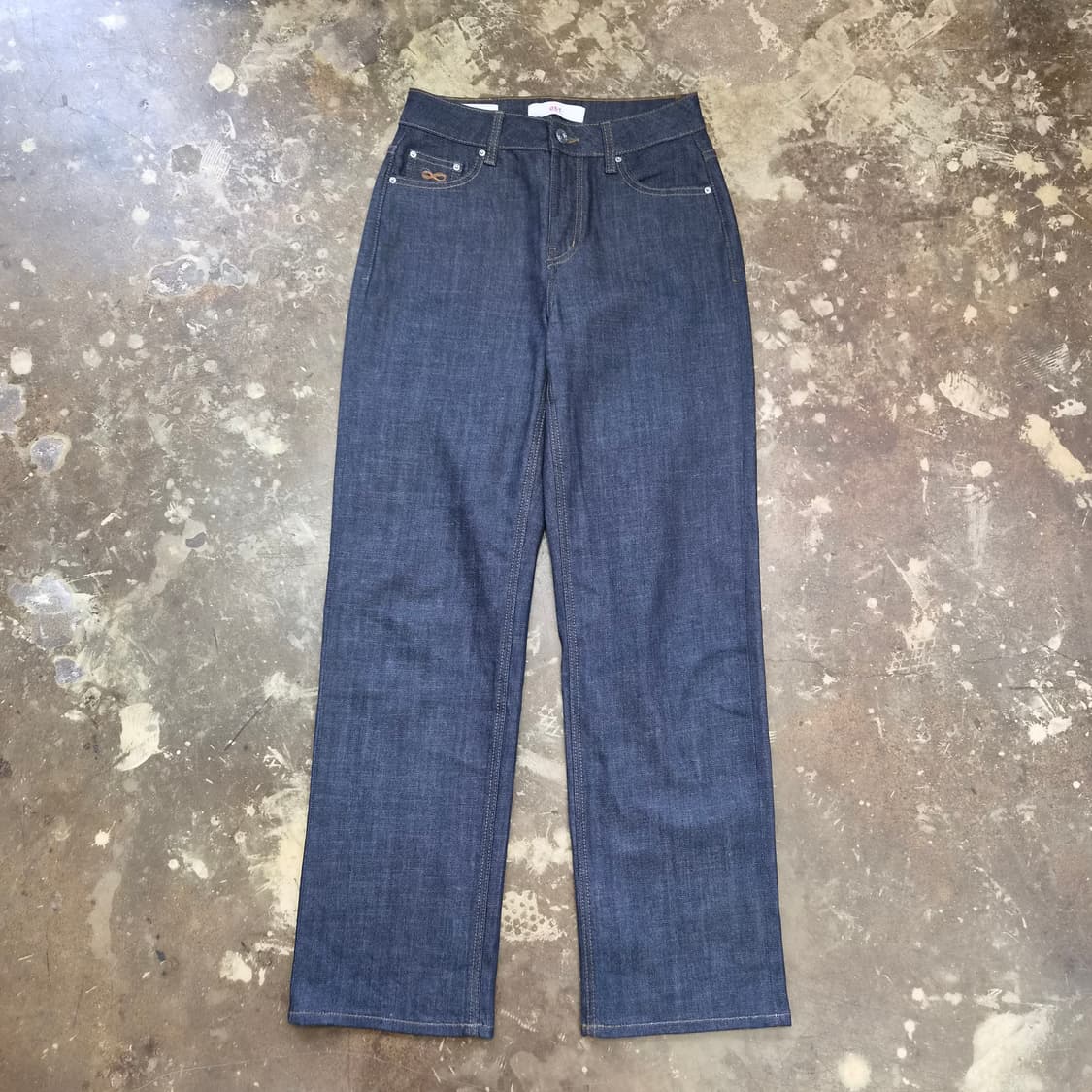 26) 플랙 로그 콘밀원단 하이라이즈 인디고 청바지 데님팬츠 상품이미지2